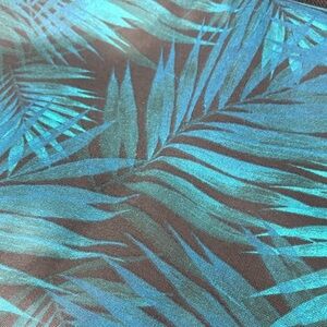 Blue and Green Leaf Print outdoor Fabric